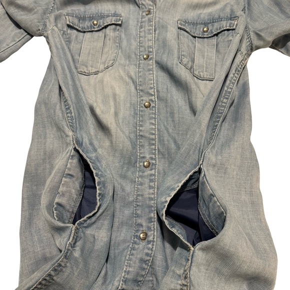 H&M Denim Chambray Midi Button Down Shirt Dress size 12 - Picture 7 of 11